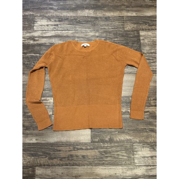 Ann Taylor LOFT Ribbed Knit Pullover Sweater medium Solid Brown - Picture 1 of 5